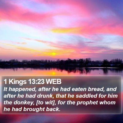 1 Kings 13:23 WEB Bible Verse Image