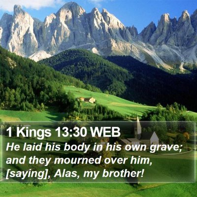 1 Kings 13:30 WEB Bible Verse Image