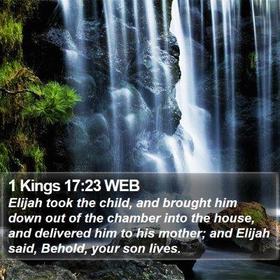 1 Kings 17:23 WEB Bible Verse Image
