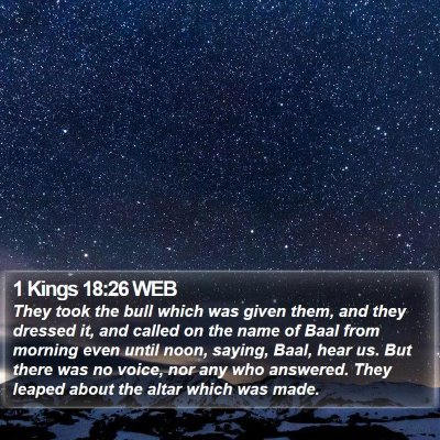 1 Kings 18:26 WEB Bible Verse Image