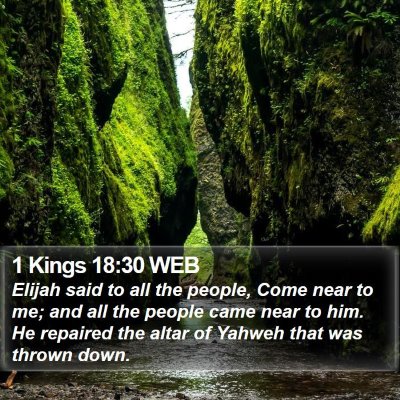 1 Kings 18:30 WEB Bible Verse Image