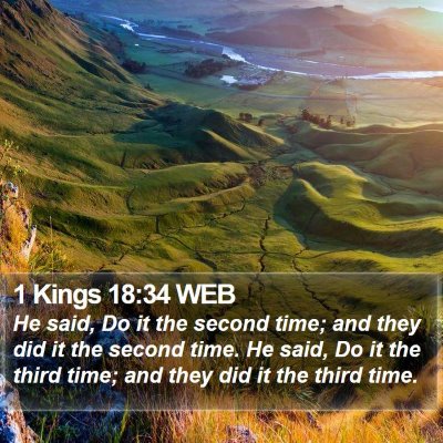 1 Kings 18:34 WEB Bible Verse Image