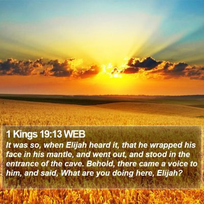 1 Kings 19:13 WEB Bible Verse Image