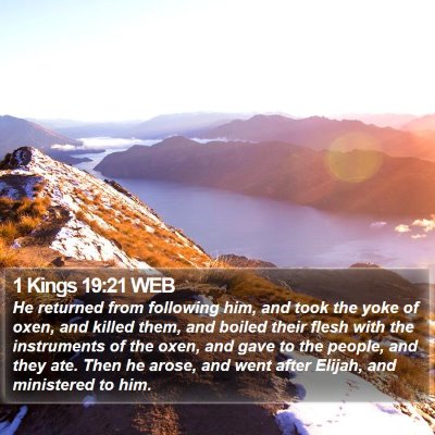 1 Kings 19:21 WEB Bible Verse Image