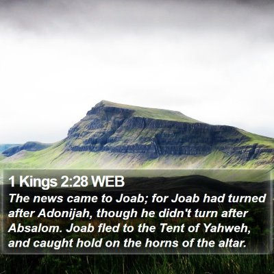 1 Kings 2:28 WEB Bible Verse Image