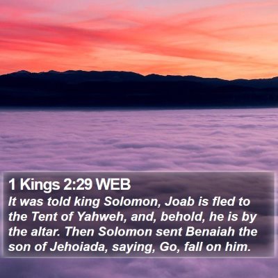 1 Kings 2:29 WEB Bible Verse Image