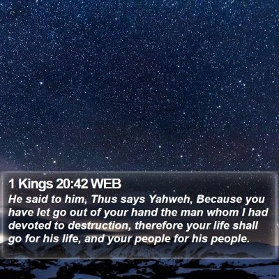 1 Kings 20:42 WEB Bible Verse Image