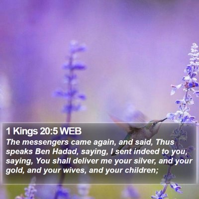 1 Kings 20:5 WEB Bible Verse Image