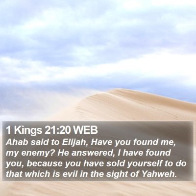 1 Kings 21:20 WEB Bible Verse Image