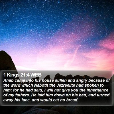 1 Kings 21:4 WEB Bible Verse Image