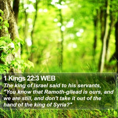 1 Kings 22:3 WEB Bible Verse Image