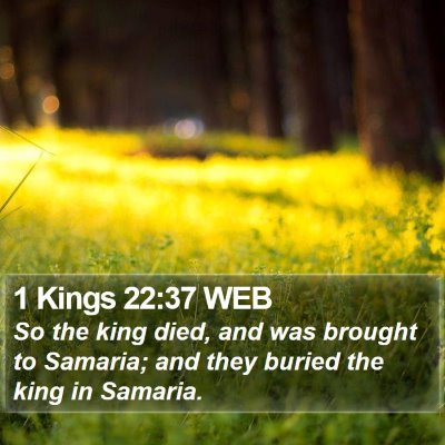 1 Kings 22:37 WEB Bible Verse Image