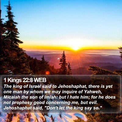1 Kings 22:8 WEB Bible Verse Image