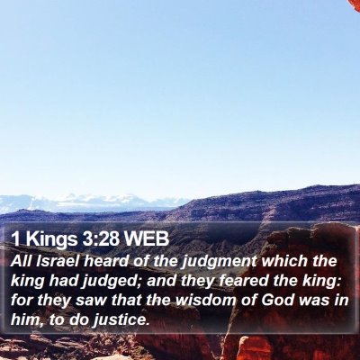 1 Kings 3:28 WEB Bible Verse Image