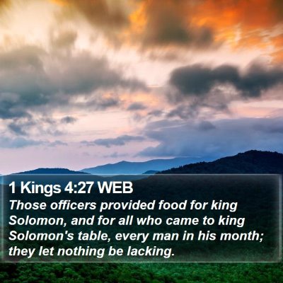 1 Kings 4:27 WEB Bible Verse Image