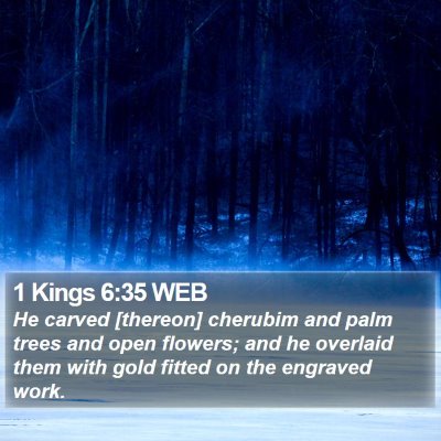 1 Kings 6:35 WEB Bible Verse Image