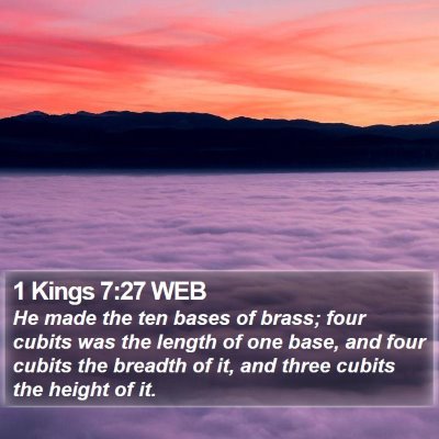 1 Kings 7:27 WEB Bible Verse Image