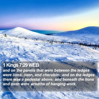 1 Kings 7:29 WEB Bible Verse Image