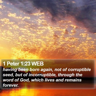 1 Peter 1:23 WEB Bible Verse Image