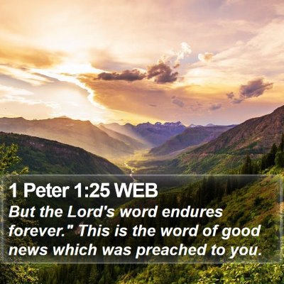 1 Peter 1:25 WEB Bible Verse Image