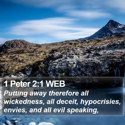 1 Peter 2:1 WEB Bible Verse Image