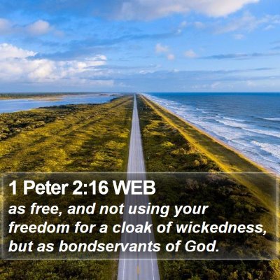 1 Peter 2:16 WEB Bible Verse Image