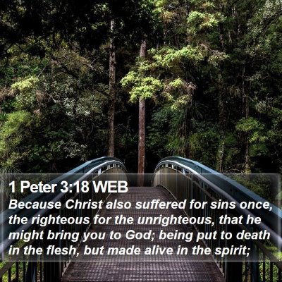 1 Peter 3:18 WEB Bible Verse Image