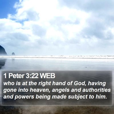 1 Peter 3:22 WEB Bible Verse Image