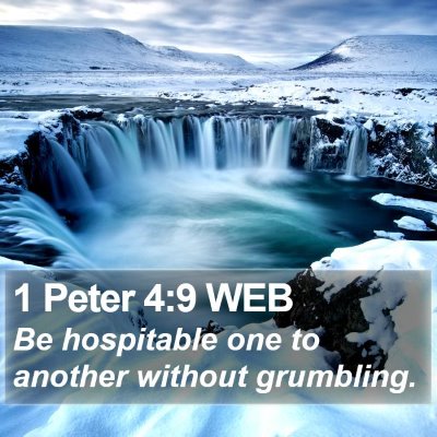 1 Peter 4:9 WEB Bible Verse Image