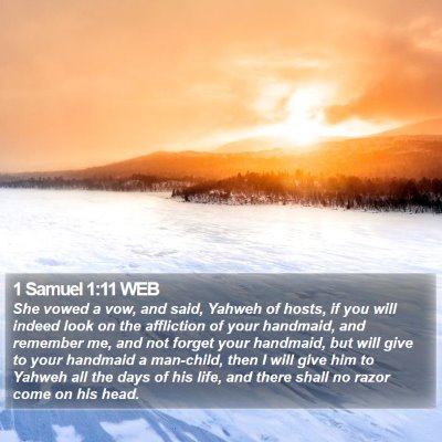 1 Samuel 1:11 WEB Bible Verse Image