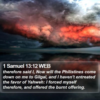 1 Samuel 13:12 WEB Bible Verse Image