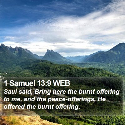 1 Samuel 13:9 WEB Bible Verse Image