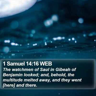 1 Samuel 14:16 WEB Bible Verse Image