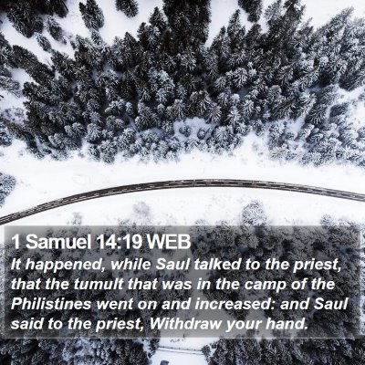 1 Samuel 14:19 WEB Bible Verse Image