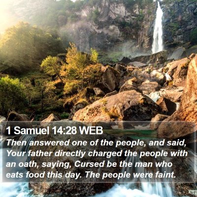 1 Samuel 14:28 WEB Bible Verse Image
