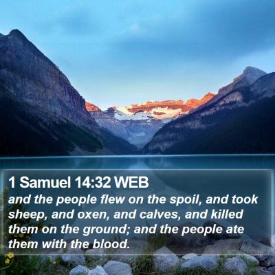 1 Samuel 14:32 WEB Bible Verse Image