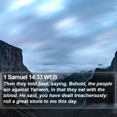 1 Samuel 14:33 WEB Bible Verse Image
