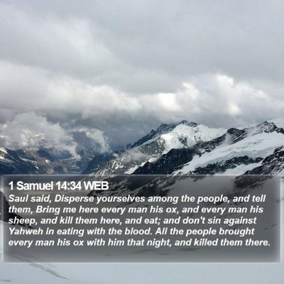 1 Samuel 14:34 WEB Bible Verse Image