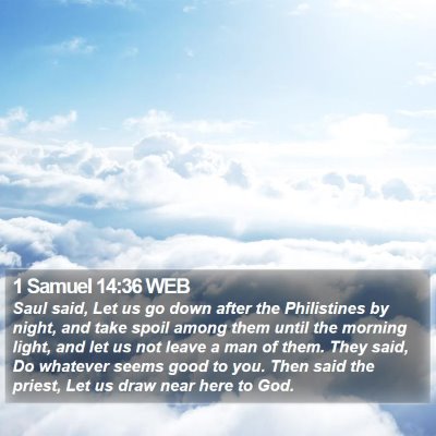 1 Samuel 14:36 WEB Bible Verse Image