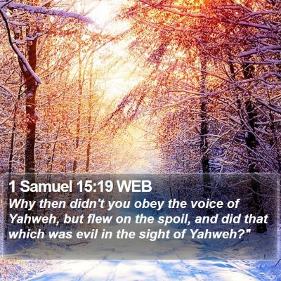 1 Samuel 15:19 WEB Bible Verse Image