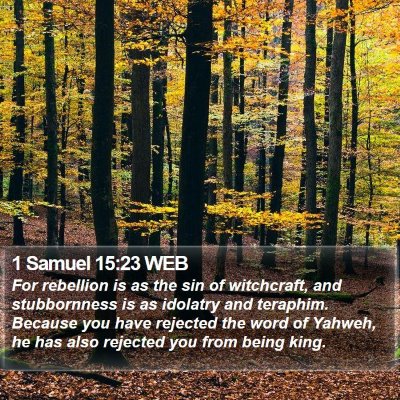 1 Samuel 15:23 WEB Bible Verse Image