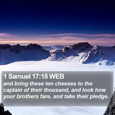 1 Samuel 17:18 WEB Bible Verse Image