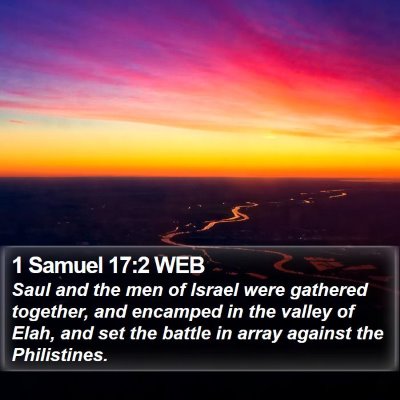 1 Samuel 17:2 WEB Bible Verse Image