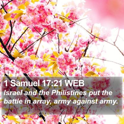 1 Samuel 17:21 WEB Bible Verse Image