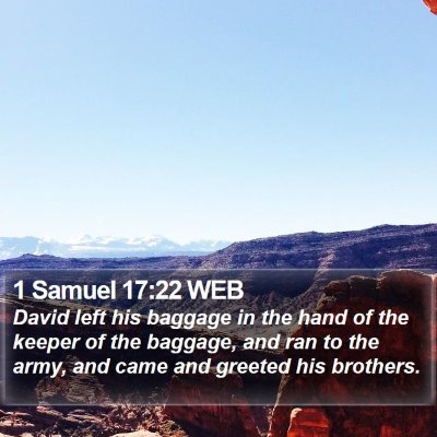 1 Samuel 17:22 WEB Bible Verse Image