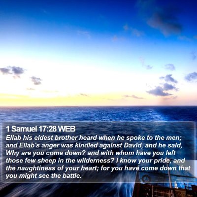 1 Samuel 17:28 WEB Bible Verse Image