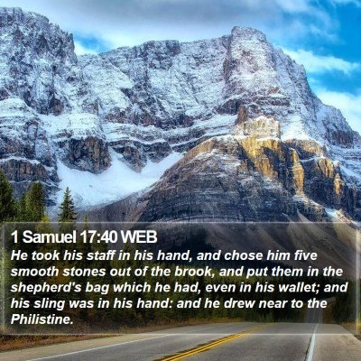 1 Samuel 17:40 WEB Bible Verse Image
