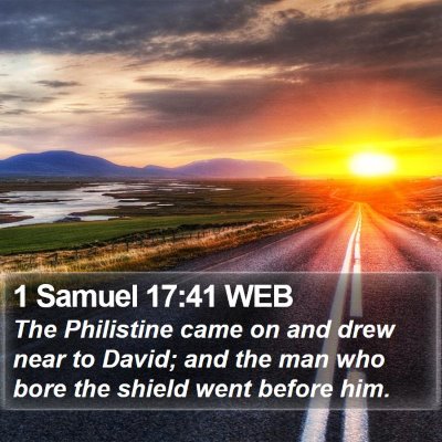 1 Samuel 17:41 WEB Bible Verse Image