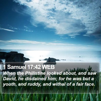 1 Samuel 17:42 WEB Bible Verse Image