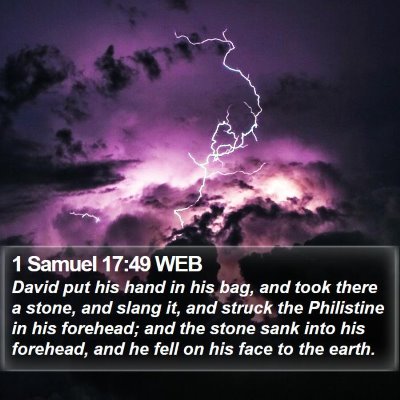 1 Samuel 17:49 WEB Bible Verse Image